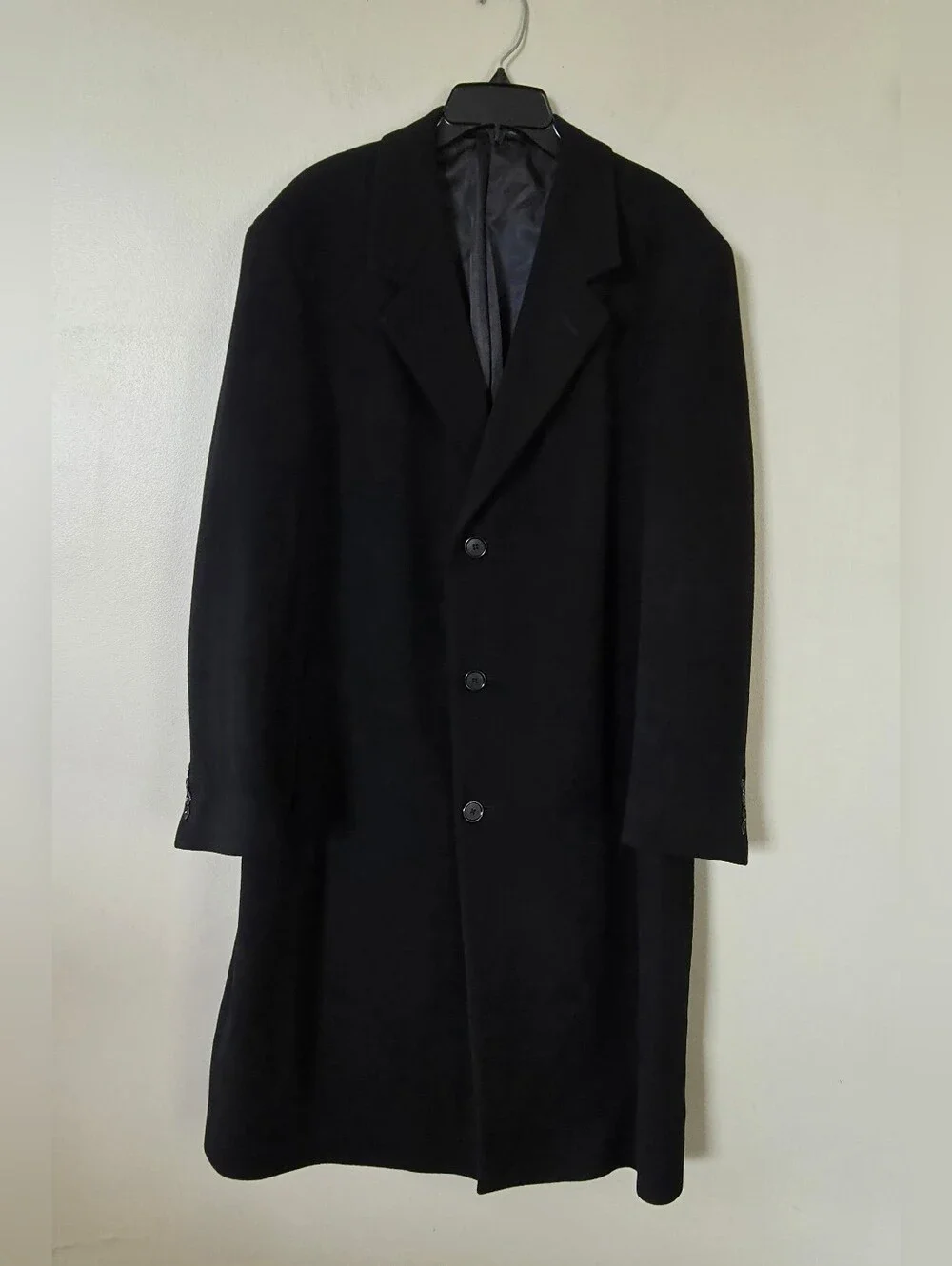 Lauren Ralph Lauren Men's Black Long Overcoat Size R 46